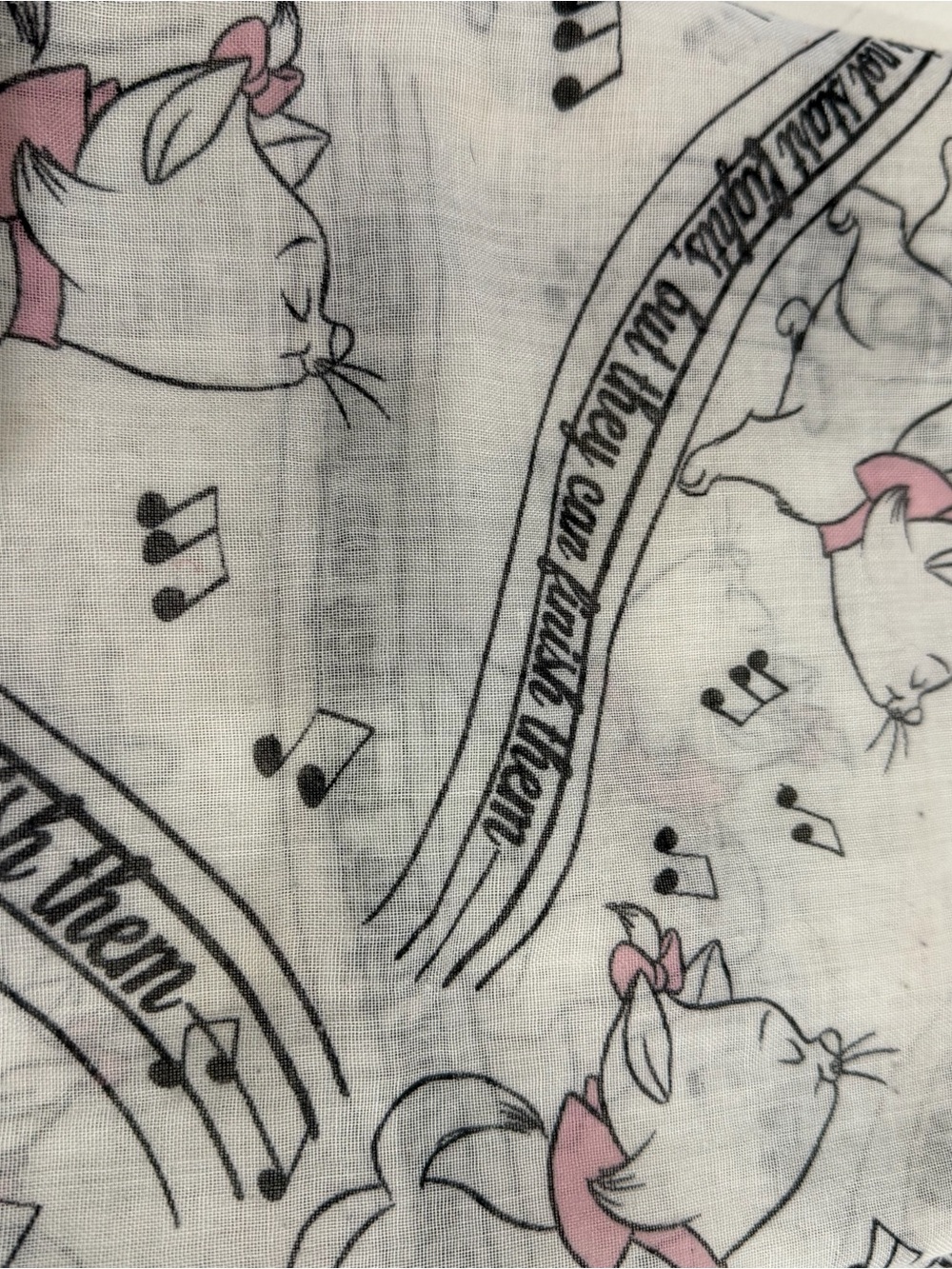 Disney White & Pink Marie Print Infinity Scarf